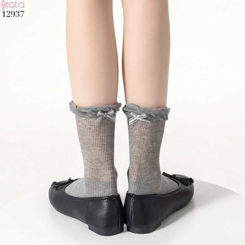 Tất ren nơ lolita,vớ nữ ống giữa xuân hè 12937