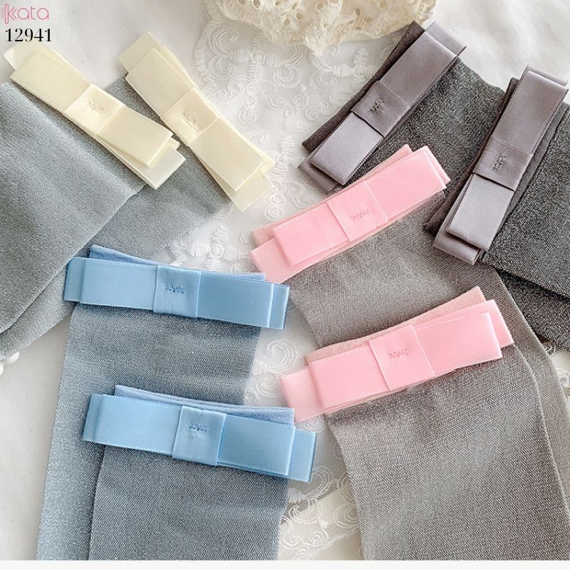 Tất bắp chân mỏng ánh bạc,vớ lụa nơ series ballet xuân hè 12941