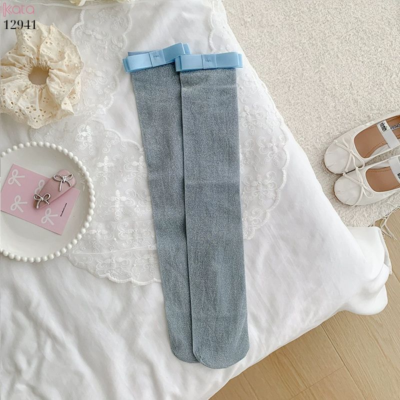 Tất bắp chân mỏng ánh bạc,vớ lụa nơ series ballet xuân hè 12941