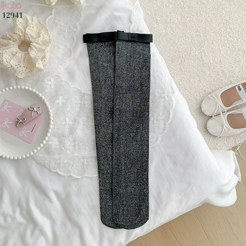 Tất bắp chân mỏng ánh bạc,vớ lụa nơ series ballet xuân hè 12941