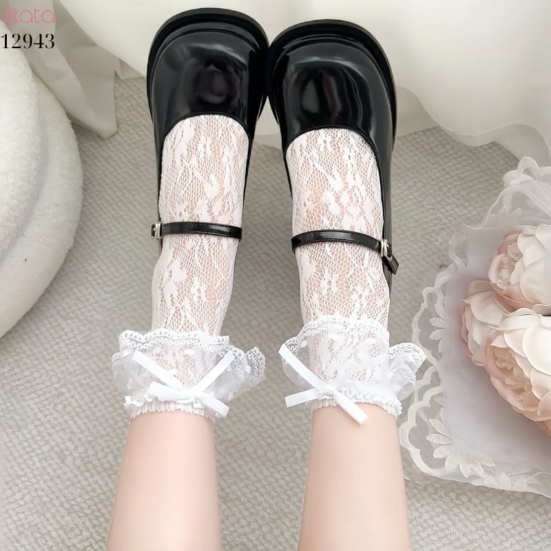 Tất ren lolita mùa hè,vớ hoa hồng giữa bắp chân 12943