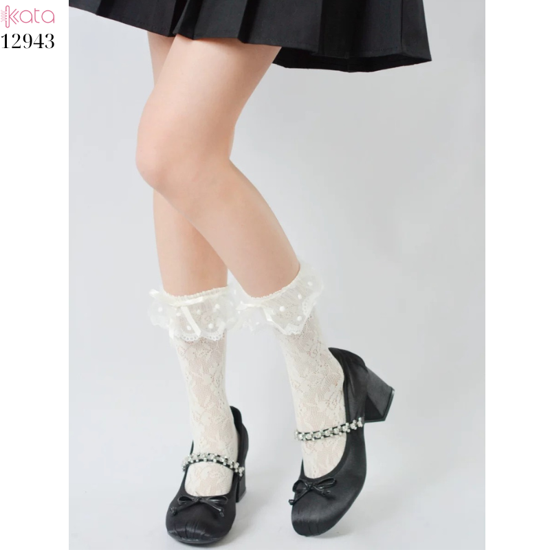 Tất ren lolita mùa hè,vớ hoa hồng giữa bắp chân 12943