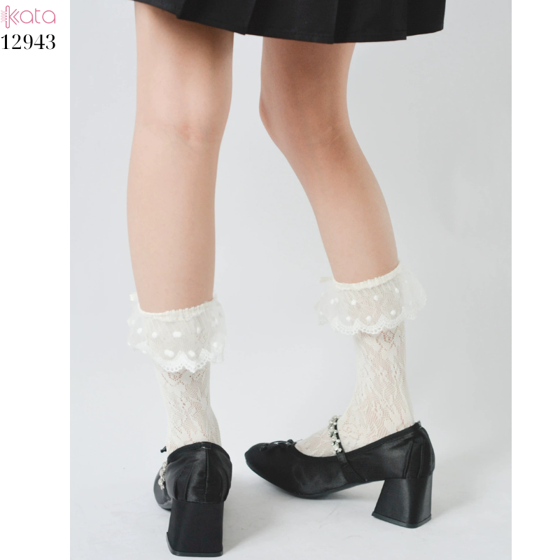 Tất ren lolita mùa hè,vớ hoa hồng giữa bắp chân 12943