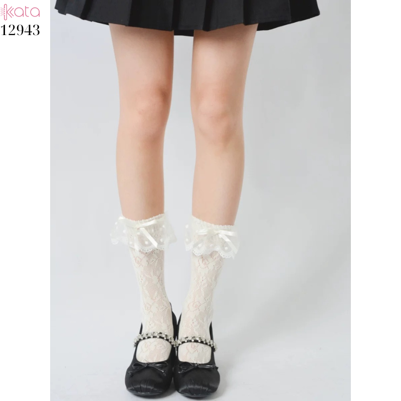 Tất ren lolita mùa hè,vớ hoa hồng giữa bắp chân 12943