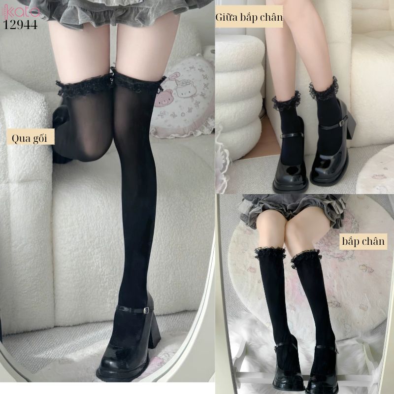 Tất ren Lolita JK,vớ giữa bắp chân,bắp chân,qua gối 12944