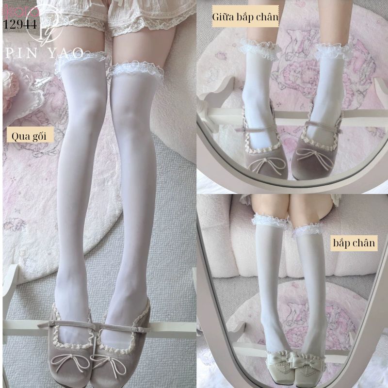 Tất ren Lolita JK,vớ giữa bắp chân,bắp chân,qua gối 12944