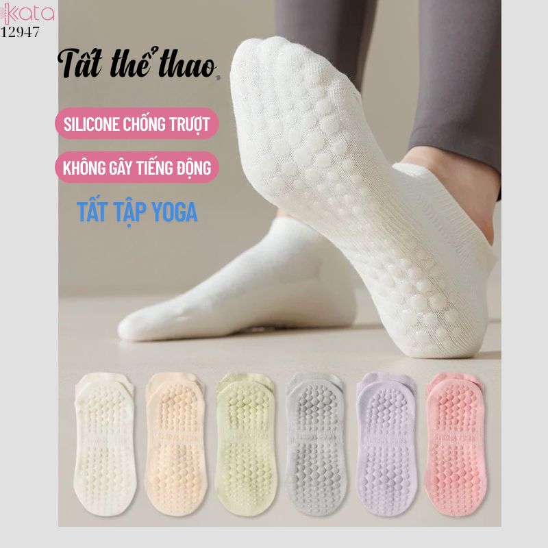 Tất Yoga Silicone thoáng khí,vớ chống trượt tập luyện thể thao 12947