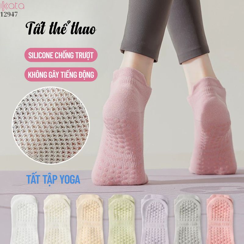 Tất Yoga Silicone thoáng khí,vớ chống trượt tập luyện thể thao 12947