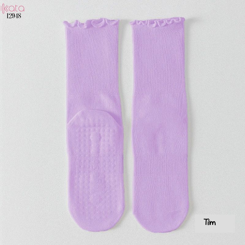 Tất thể thao chống trượt,vớ viền nấm yoga pilates 12948