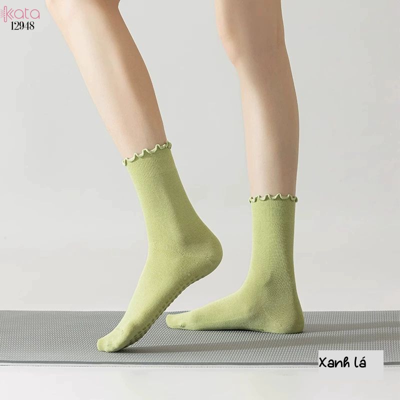 Tất thể thao chống trượt,vớ viền nấm yoga pilates 12948