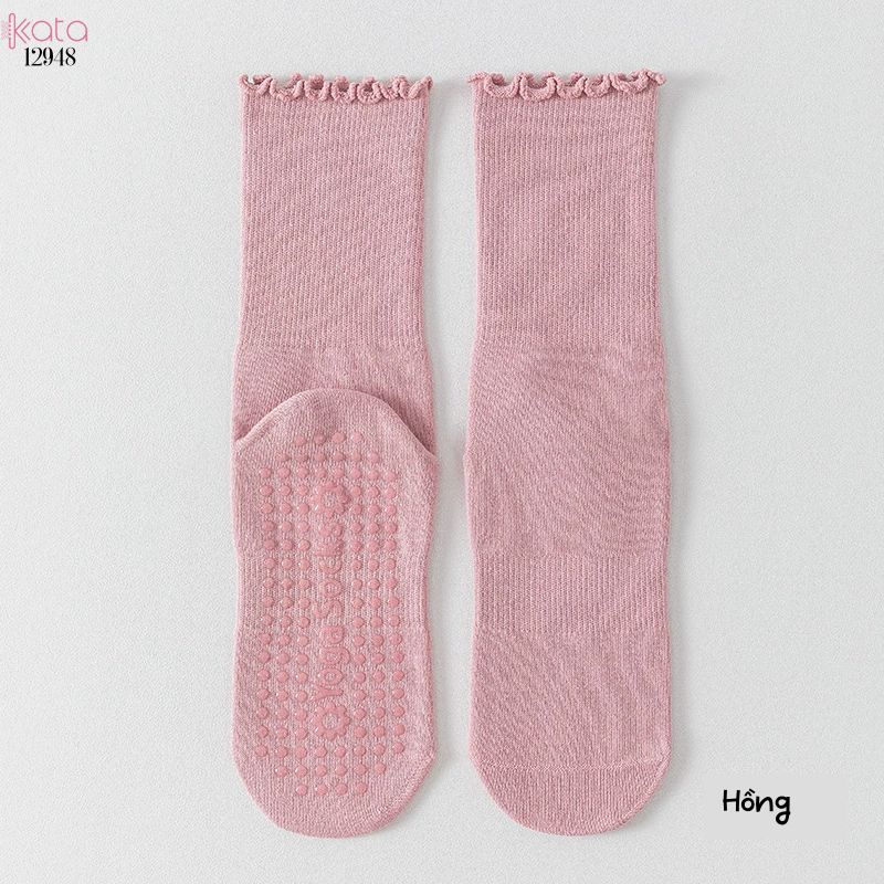 Tất thể thao chống trượt,vớ viền nấm yoga pilates 12948