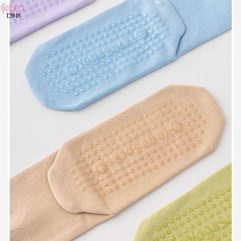 Tất thể thao chống trượt,vớ viền nấm yoga pilates 12948