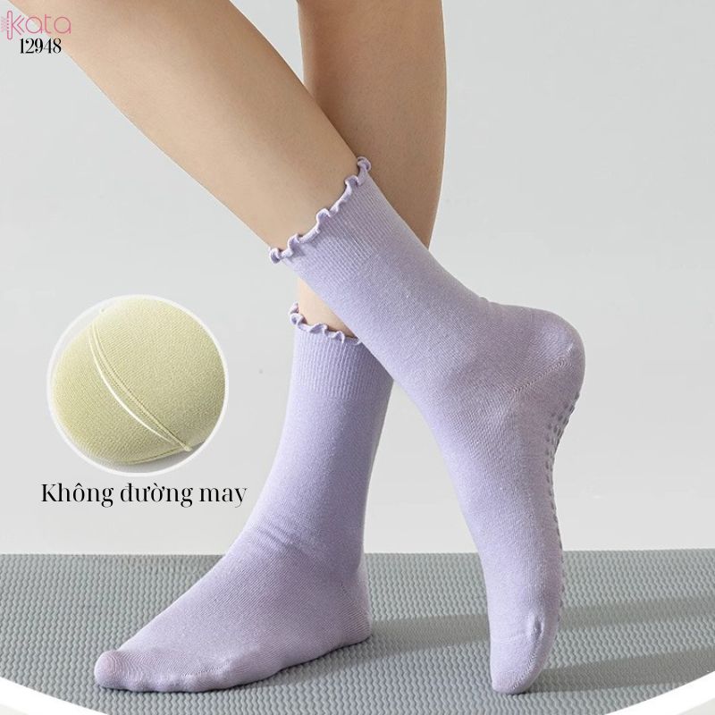 Tất thể thao chống trượt,vớ viền nấm yoga pilates 12948