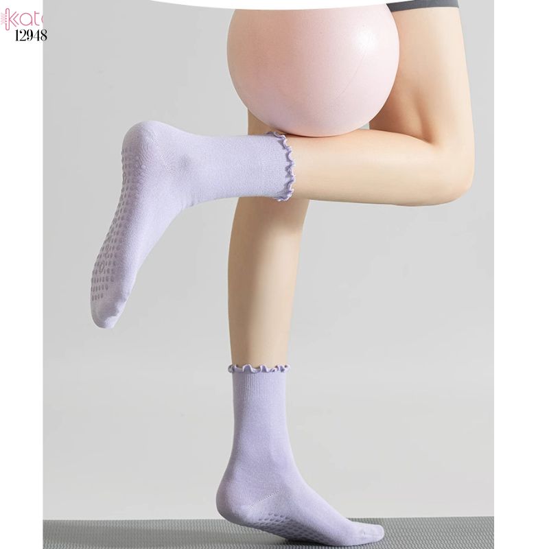 Tất thể thao chống trượt,vớ viền nấm yoga pilates 12948