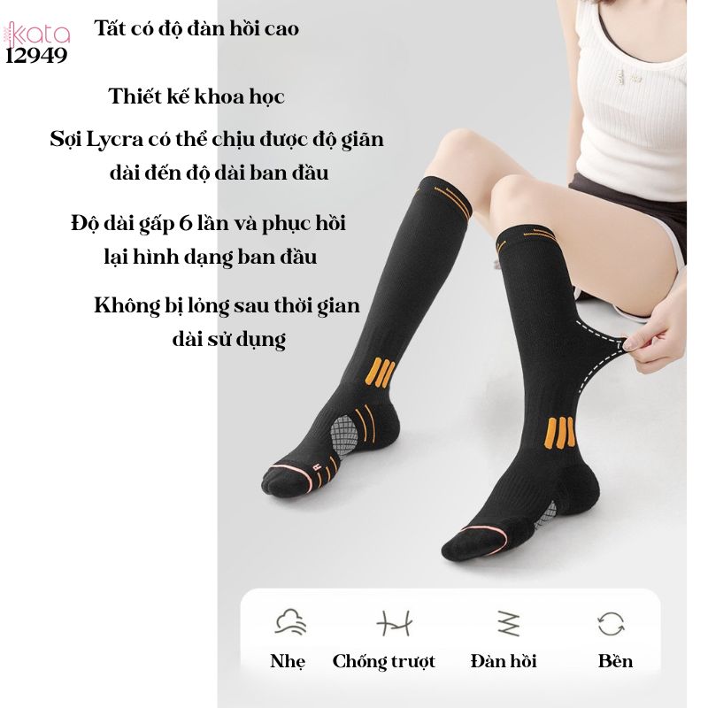 Tất thể thao chống trơn trượt,vớ bắp chân thể dục nhảy dây,Yoga Pilates 12949