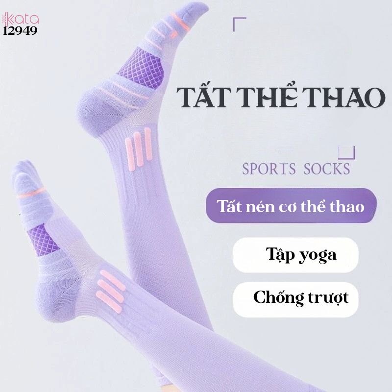 Tất thể thao chống trơn trượt,vớ bắp chân thể dục nhảy dây,Yoga Pilates 12949