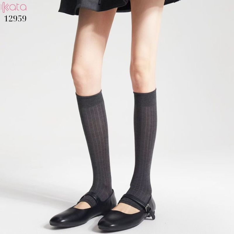 Ống tất dệt kim,vớ ống chân dệt kim đàn hồi tốt 12959