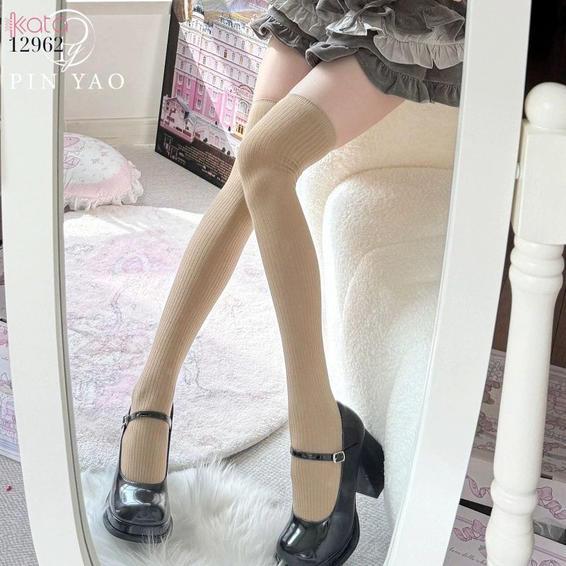 Tất qua gối,vớ sọc dọc vải bông mềm 12962