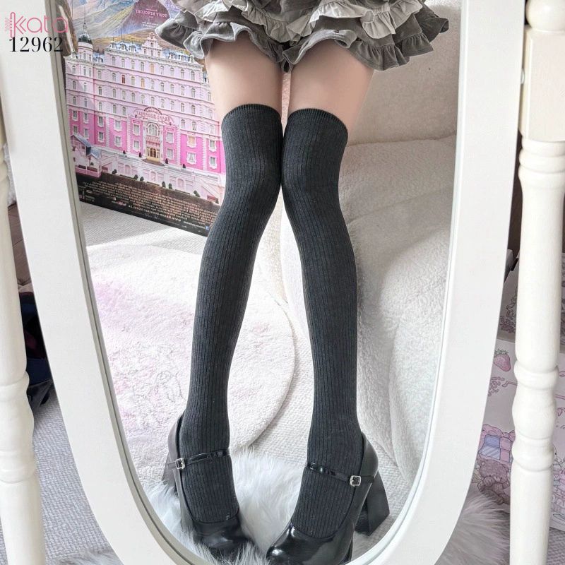 Tất qua gối,vớ sọc dọc vải bông mềm 12962