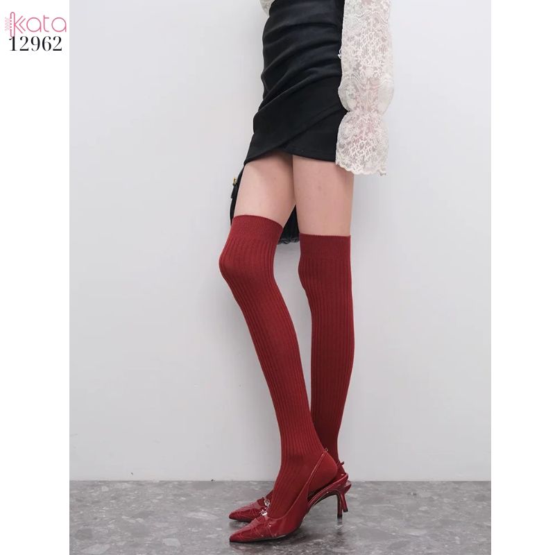 Tất qua gối,vớ sọc dọc vải bông mềm 12962