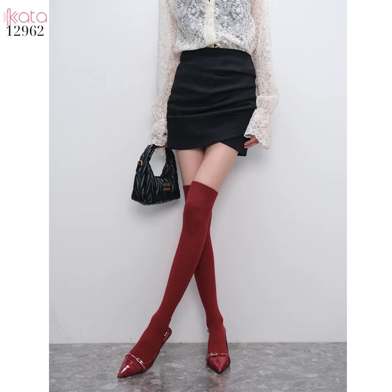 Tất qua gối,vớ sọc dọc vải bông mềm 12962