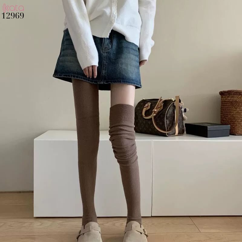 Tất bông đày thu đông,vớ đùi dài đi giày trượt tuyết,giày bốt 12969