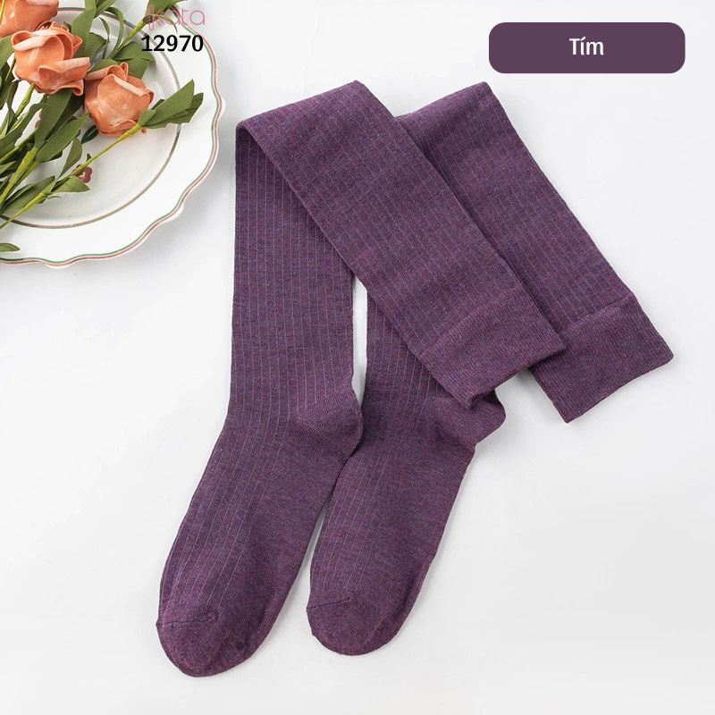 Tất qua gối sọc dọc giảm béo bắp chân,vớ đi bốt thu đông 12970