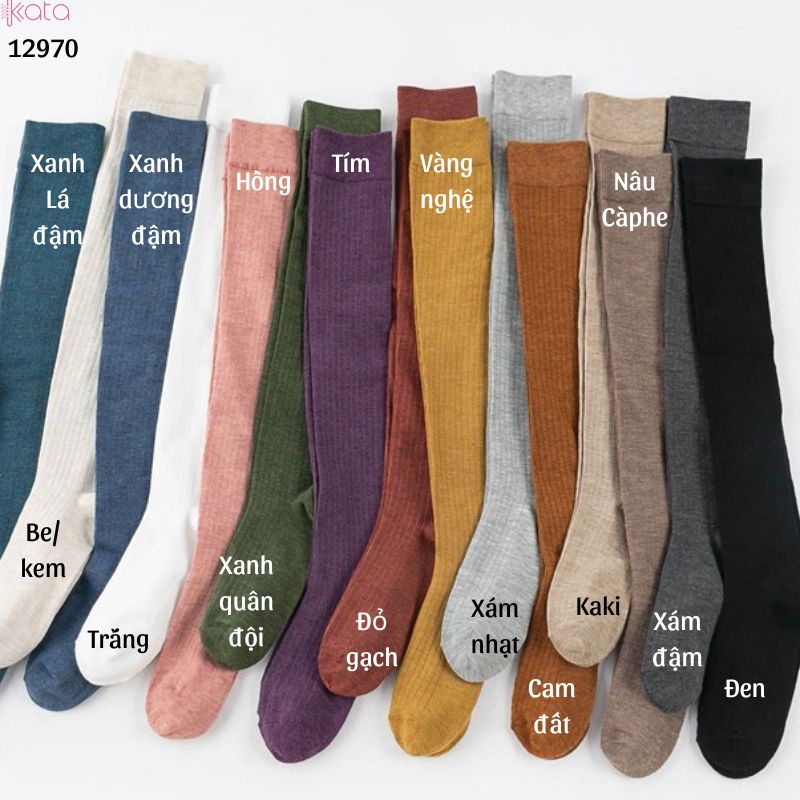 Tất qua gối sọc dọc giảm béo bắp chân,vớ đi bốt thu đông 12970