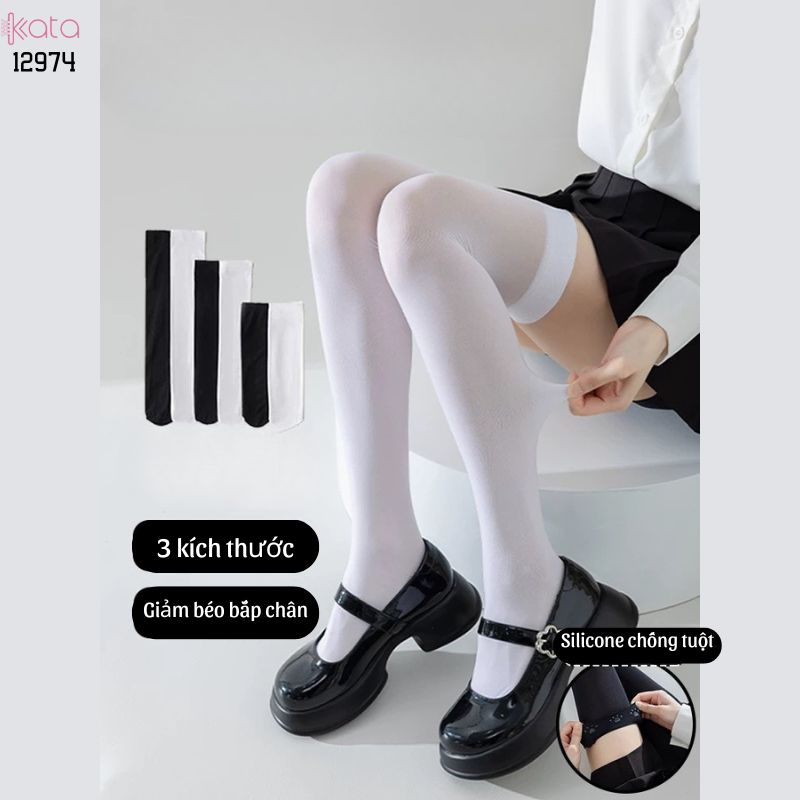 Tất bắp chân có Silicone chống tuột,Vớ JK, bắp chân,qua đầu gối 12974