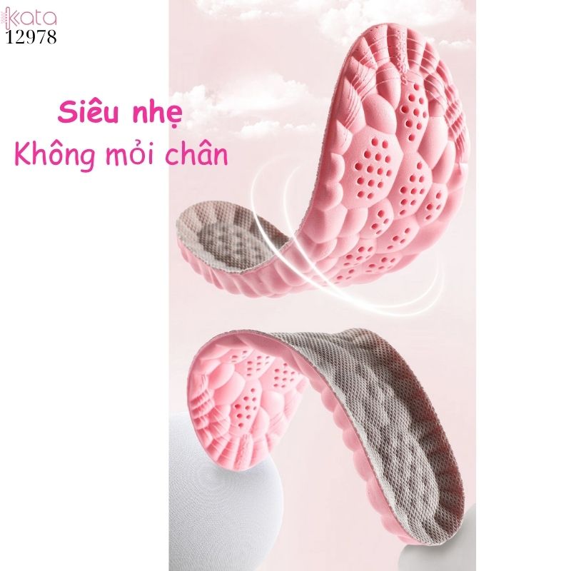 Lót giày massage thể thao đứng lâu mỏi,đàn hồi mềm dẻo thoáng khí và thấm hút mồ hôi 12981