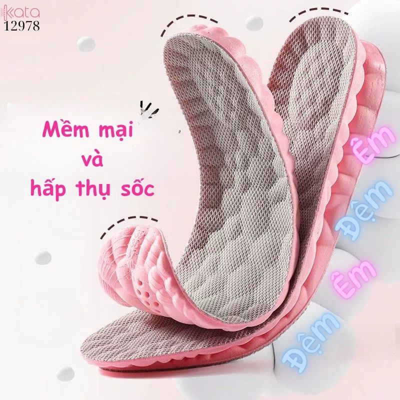 Lót giày massage thể thao đứng lâu mỏi,đàn hồi mềm dẻo thoáng khí và thấm hút mồ hôi 12981