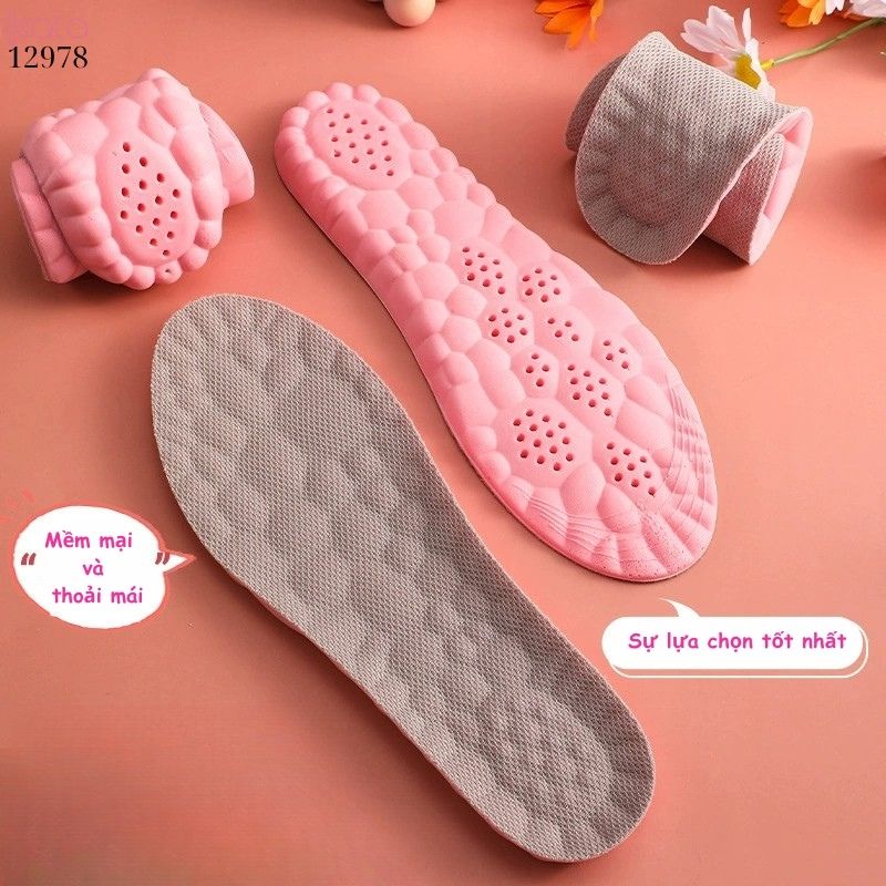 Lót giày massage thể thao đứng lâu mỏi,đàn hồi mềm dẻo thoáng khí và thấm hút mồ hôi 12981