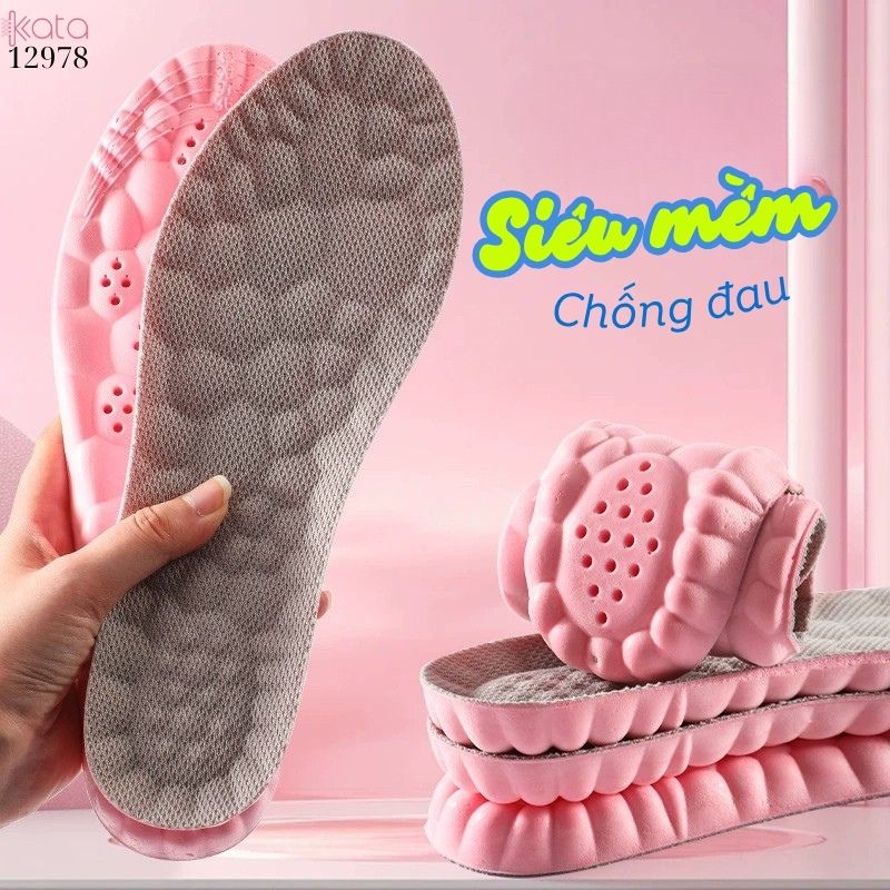 Lót giày massage thể thao đứng lâu mỏi,đàn hồi mềm dẻo thoáng khí và thấm hút mồ hôi 12981