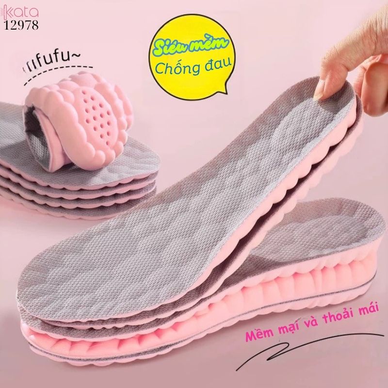 Lót giày massage thể thao đứng lâu mỏi,đàn hồi mềm dẻo thoáng khí và thấm hút mồ hôi 12981