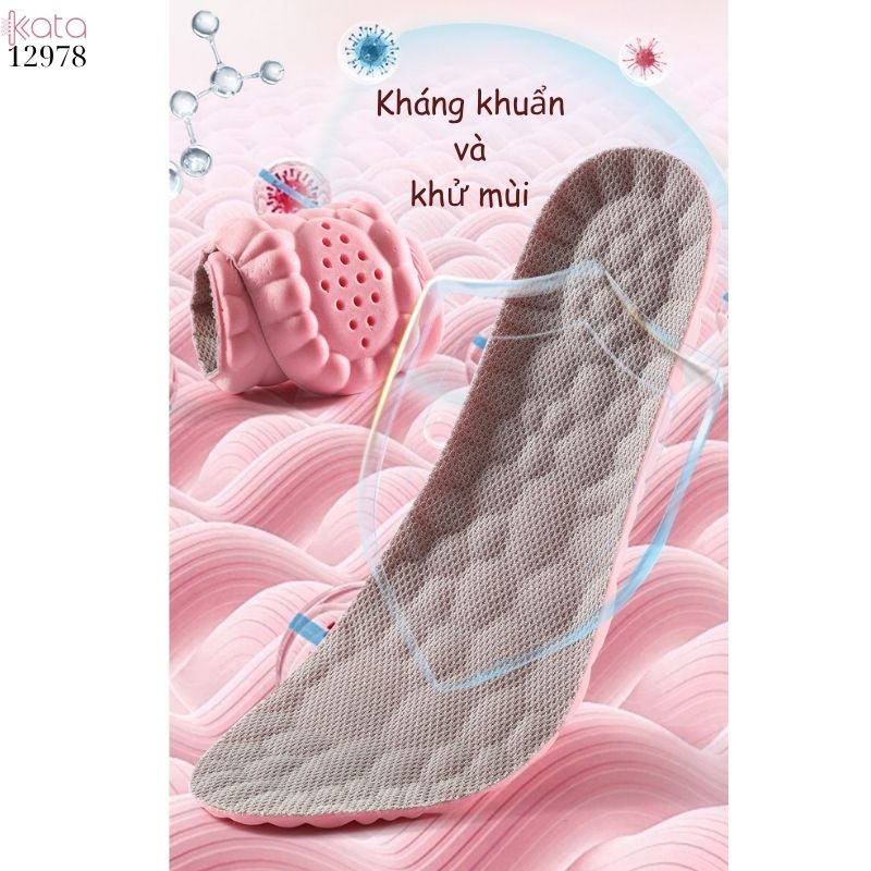 Lót giày massage thể thao đứng lâu mỏi,đàn hồi mềm dẻo thoáng khí và thấm hút mồ hôi 12981
