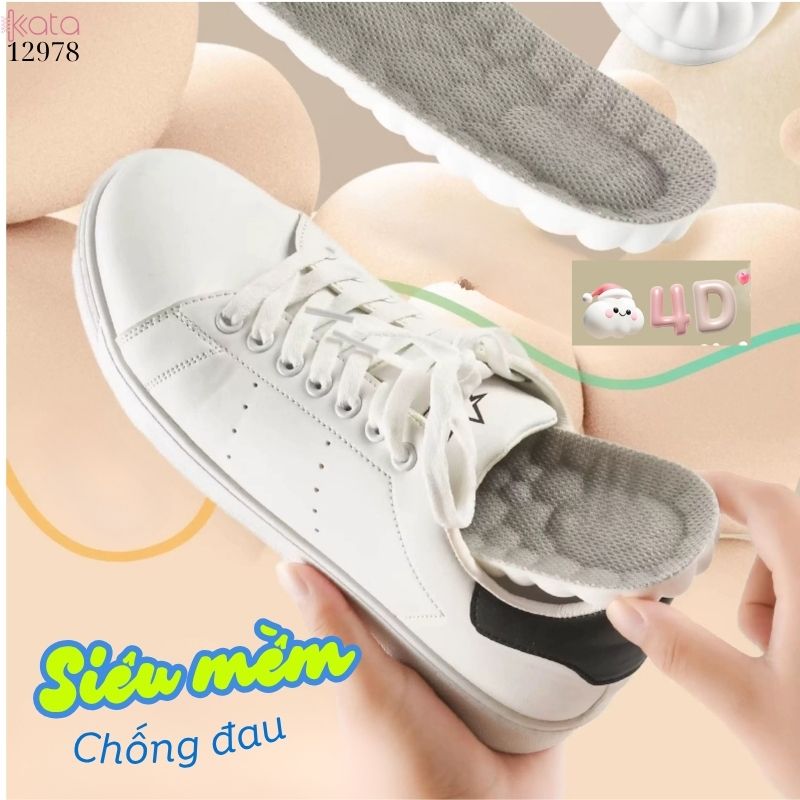 Lót giày massage thể thao đứng lâu mỏi,đàn hồi mềm dẻo thoáng khí và thấm hút mồ hôi 12981