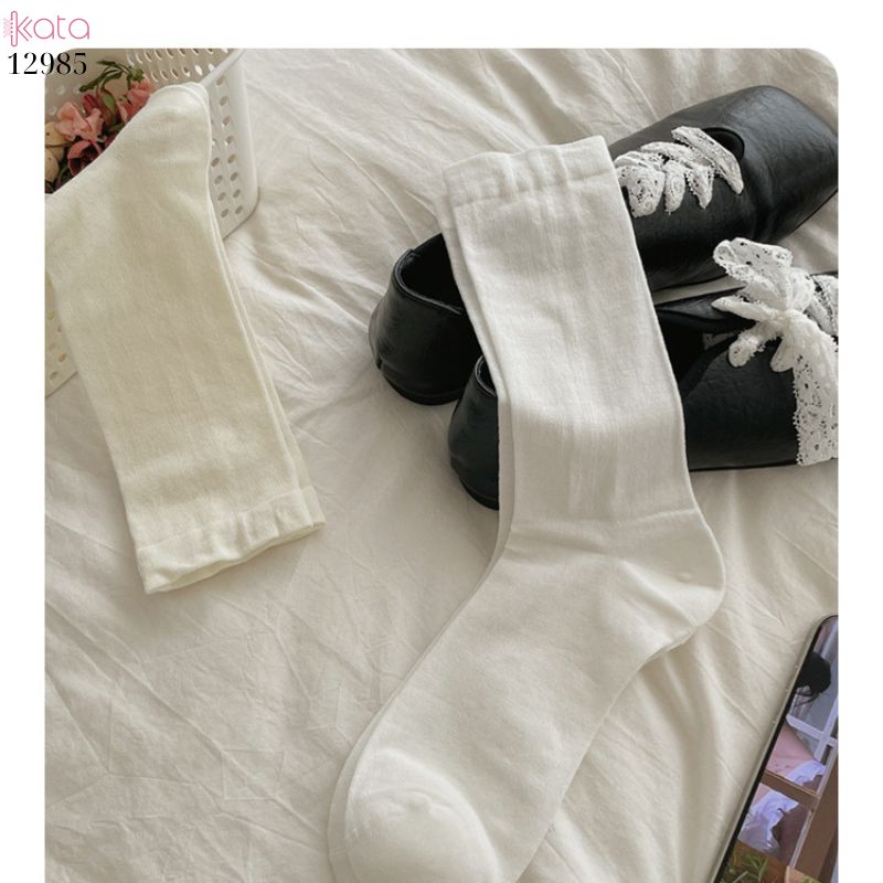 Tất vải tơ tằm mỏng mát mùa hè,vớ JK giũa bắp chân 12985