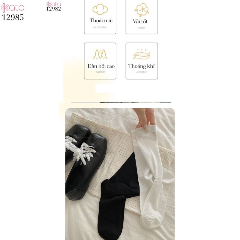 Tất vải tơ tằm mỏng mát mùa hè,vớ JK giũa bắp chân 12985