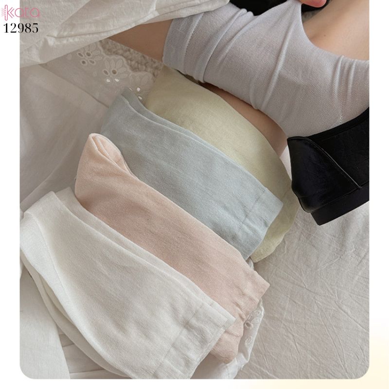 Tất vải tơ tằm mỏng mát mùa hè,vớ JK giũa bắp chân 12985