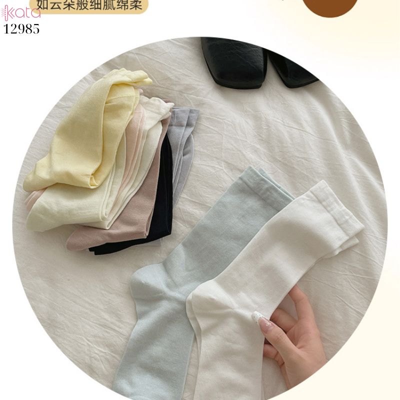 Tất vải tơ tằm mỏng mát mùa hè,vớ JK giũa bắp chân 12985