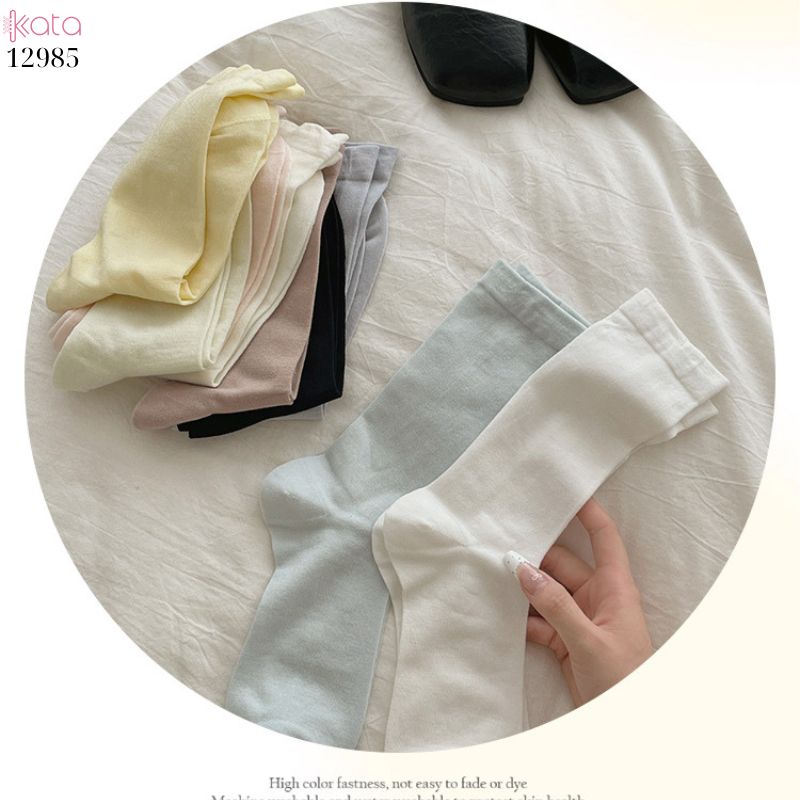 Tất vải tơ tằm mỏng mát mùa hè,vớ JK giũa bắp chân 12985