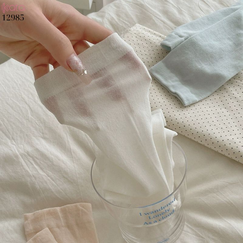 Tất vải tơ tằm mỏng mát mùa hè,vớ JK giũa bắp chân 12985