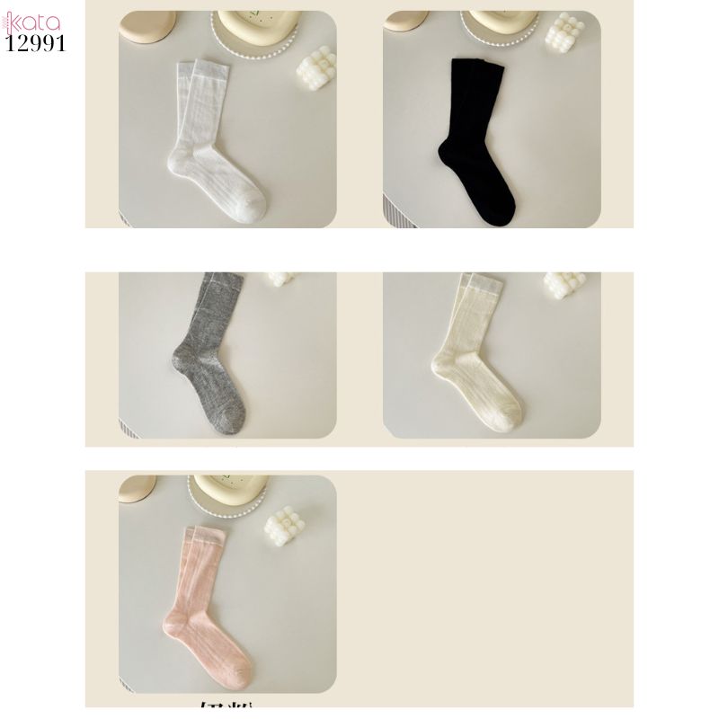 Tất bông mỏng ren mềm mịn phong cách ngọt ngào,vớ lưới JK nữ xuân hè 12991
