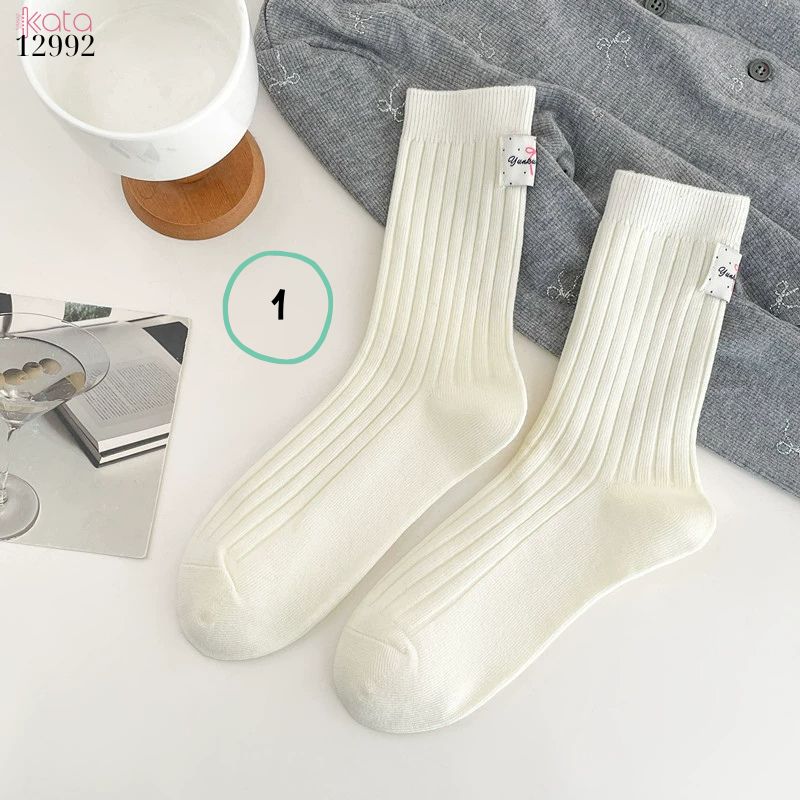 Tất cotton bông mềm mịn,vớ giữa bắp chân chất lượng cao 12992