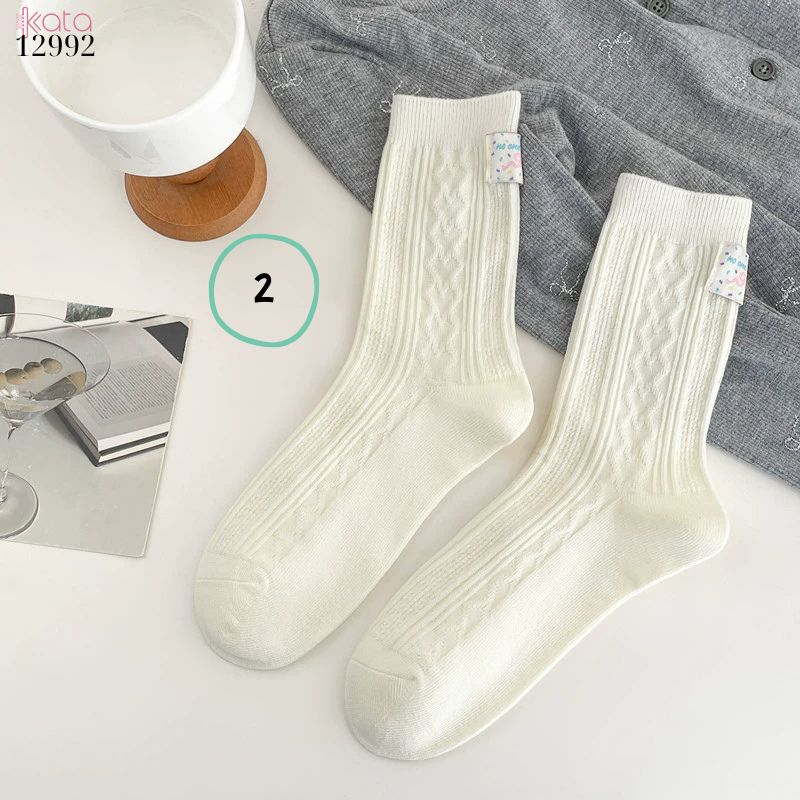 Tất cotton bông mềm mịn,vớ giữa bắp chân chất lượng cao 12992