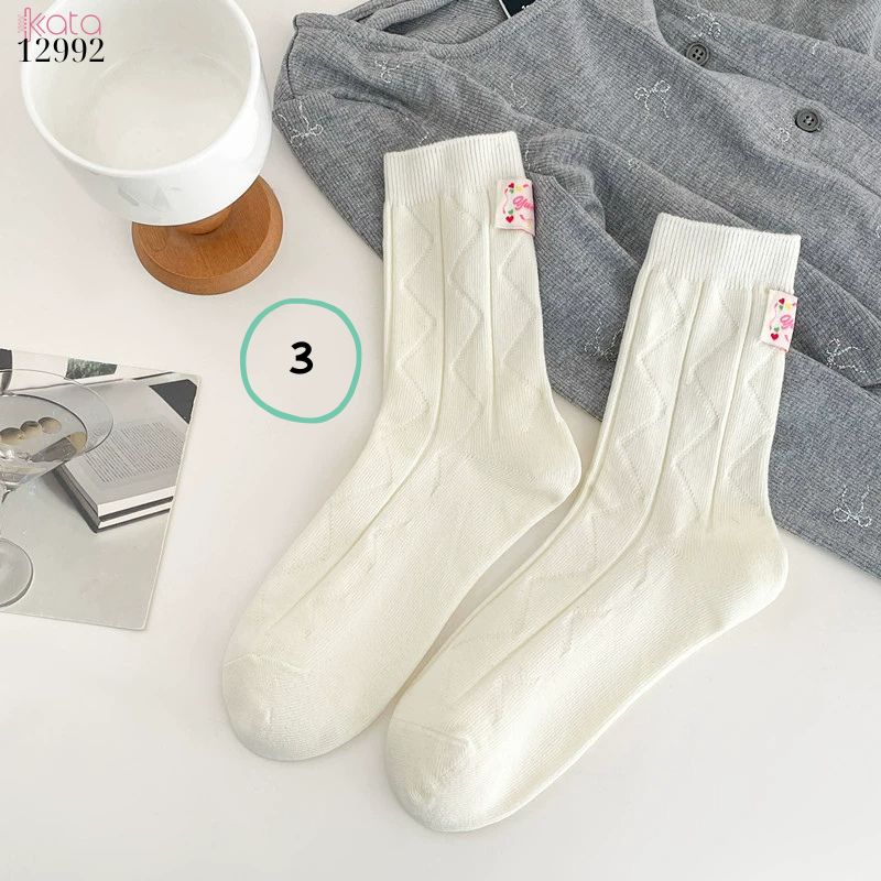 Tất cotton bông mềm mịn,vớ giữa bắp chân chất lượng cao 12992