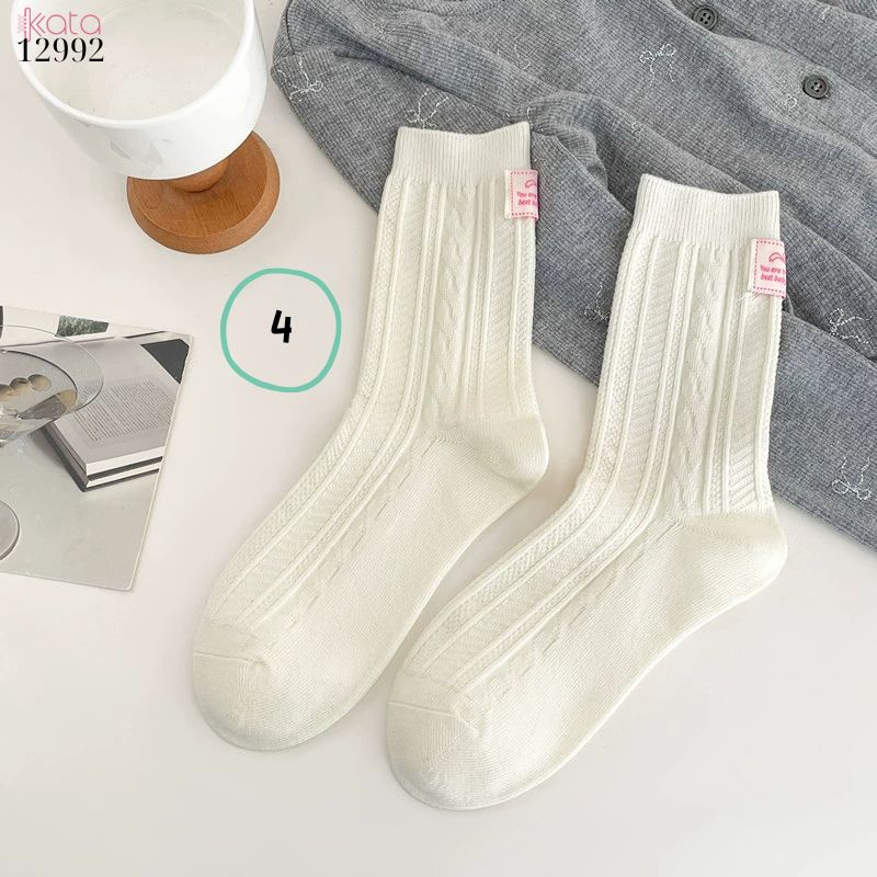 Tất cotton bông mềm mịn,vớ giữa bắp chân chất lượng cao 12992