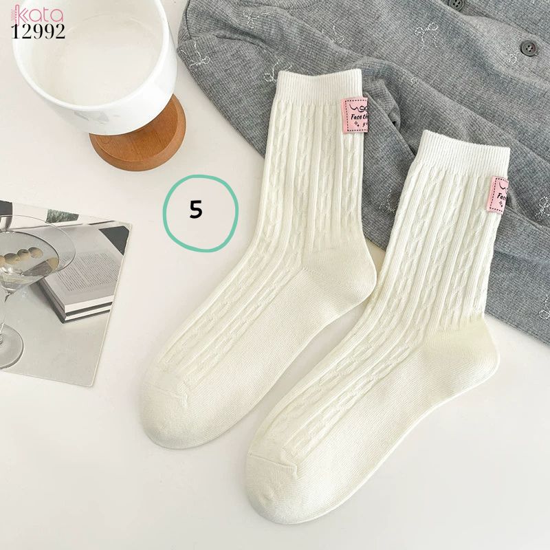 Tất cotton bông mềm mịn,vớ giữa bắp chân chất lượng cao 12992