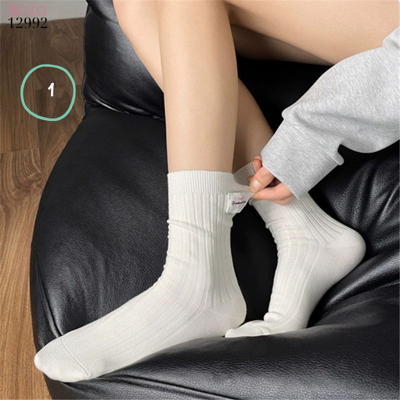 Tất cotton bông mềm mịn,vớ giữa bắp chân chất lượng cao 12992