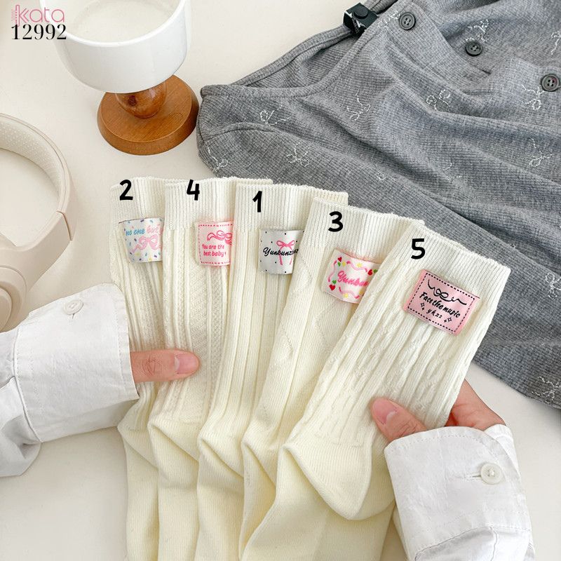 Tất cotton bông mềm mịn,vớ giữa bắp chân chất lượng cao 12992